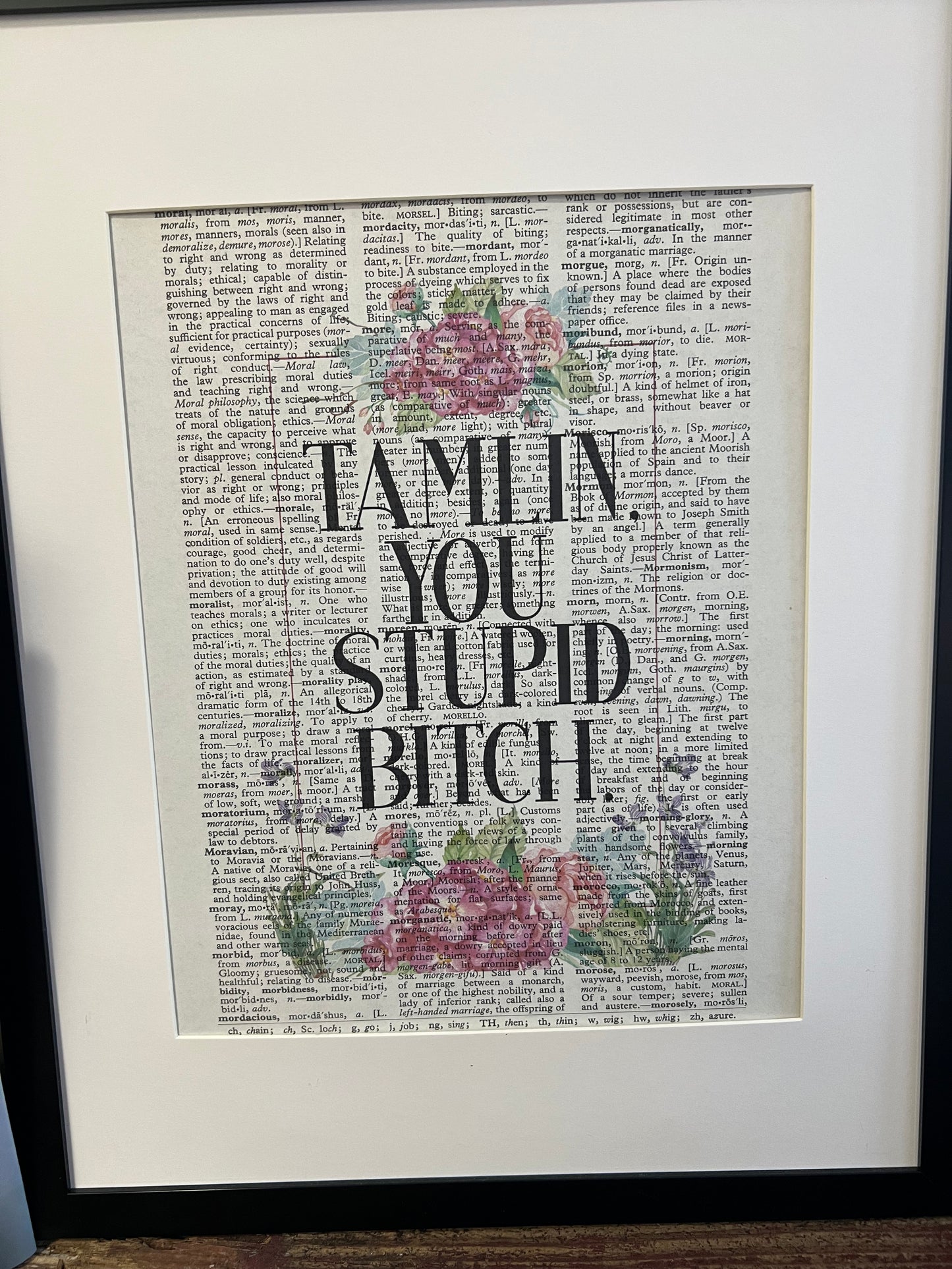 Tamlin You Stupid Bitch Vintage Dictionary Print