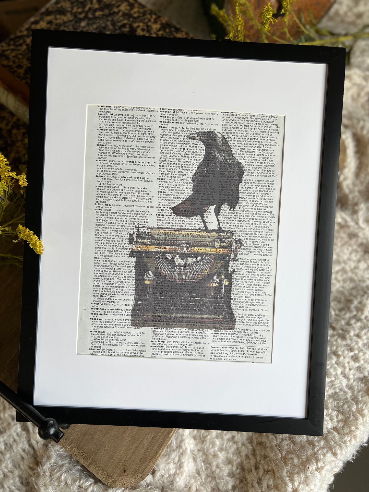 Crow on Typewriter Vintage Dictionary Print