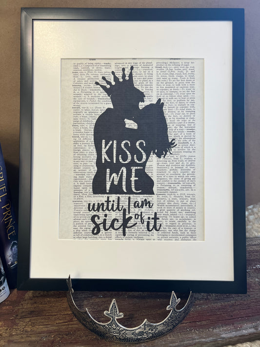 Kiss Me Until I Am Sick Of It Dictionary Print