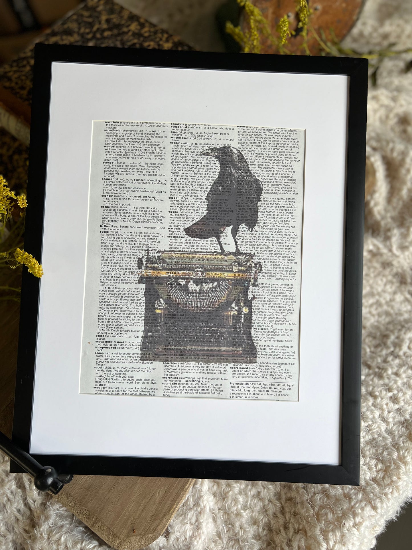 Crow on Typewriter Vintage Dictionary Print
