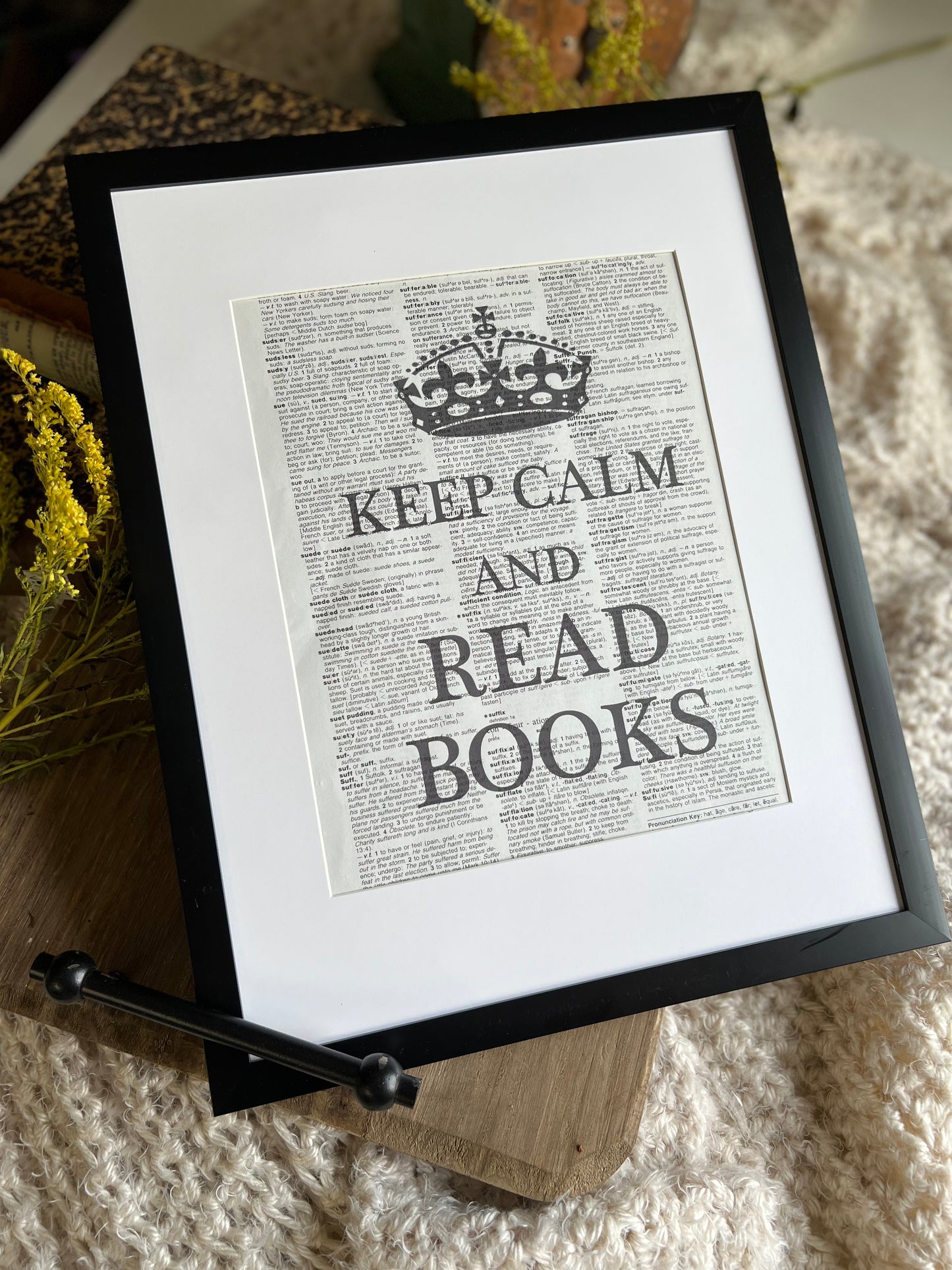 Keep Calm and Read Books Vintage Dictionary Print