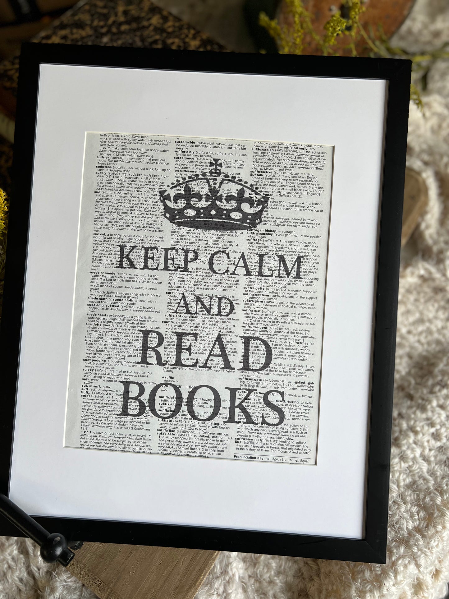Keep Calm and Read Books Vintage Dictionary Print