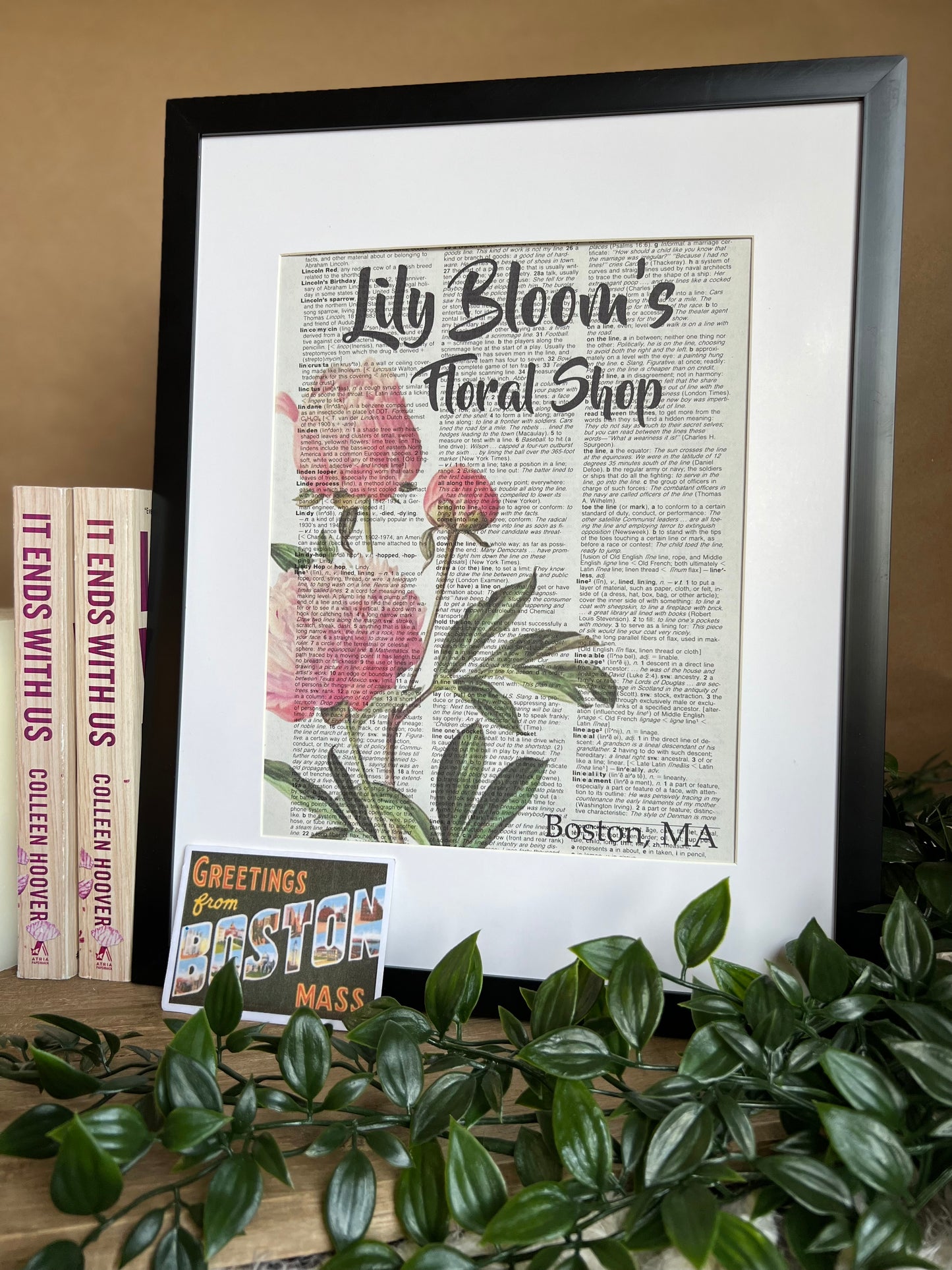 Lily Blooms Floral Shop Vintage Dictionary Print