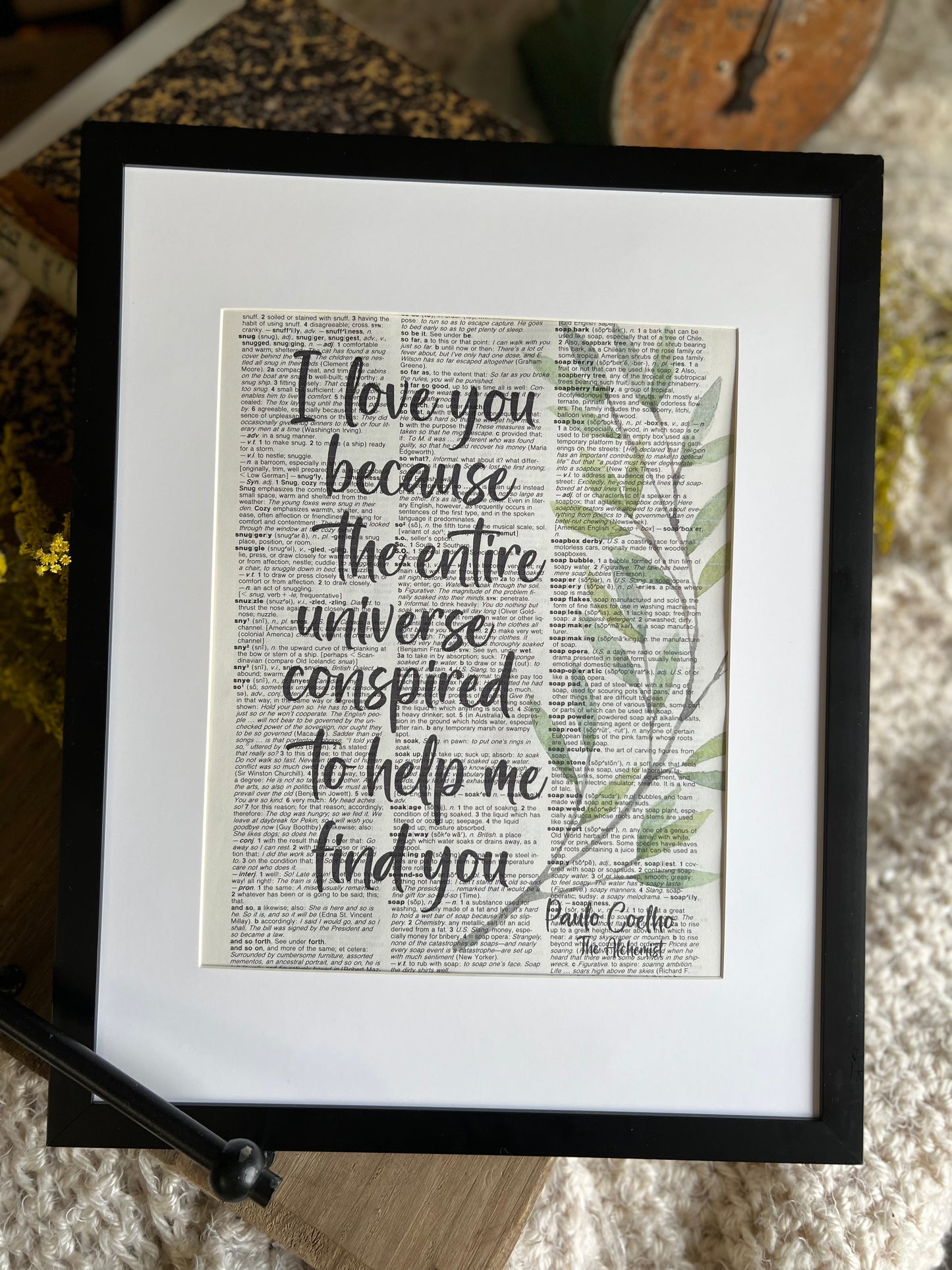 I Love You Because Vintage Dictionary Print